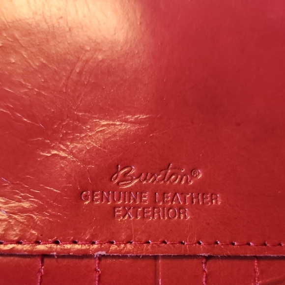Buxton Red Leather Zip Wallet - Picture 2 of 6